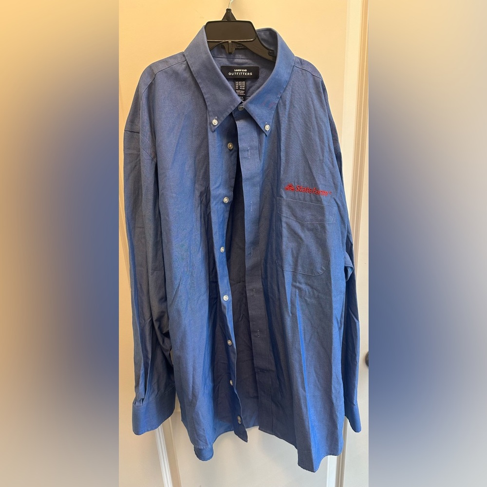 Men’s State Farm Employee Blue Long Sleeve Button-Down Dress Shirt- 16.5 x 34